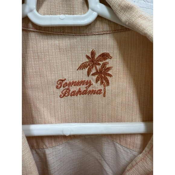 Tommy Bahama S/S Button Up Silk Pastel Peach Floral Hawaiian Shirt - Men's 2XL - Picture 4 of 5